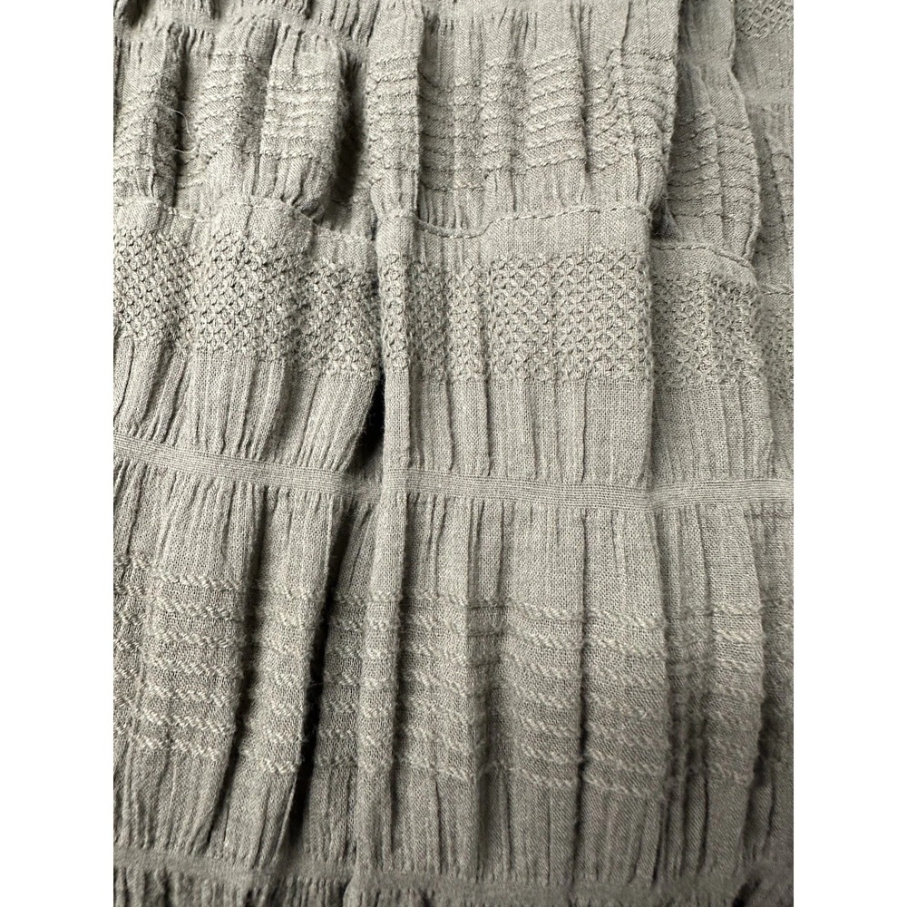 Max Studio Green Tiered Textured Knit Midi Skirt With Elastic Waist Flat Front L - Picture 8 of 9